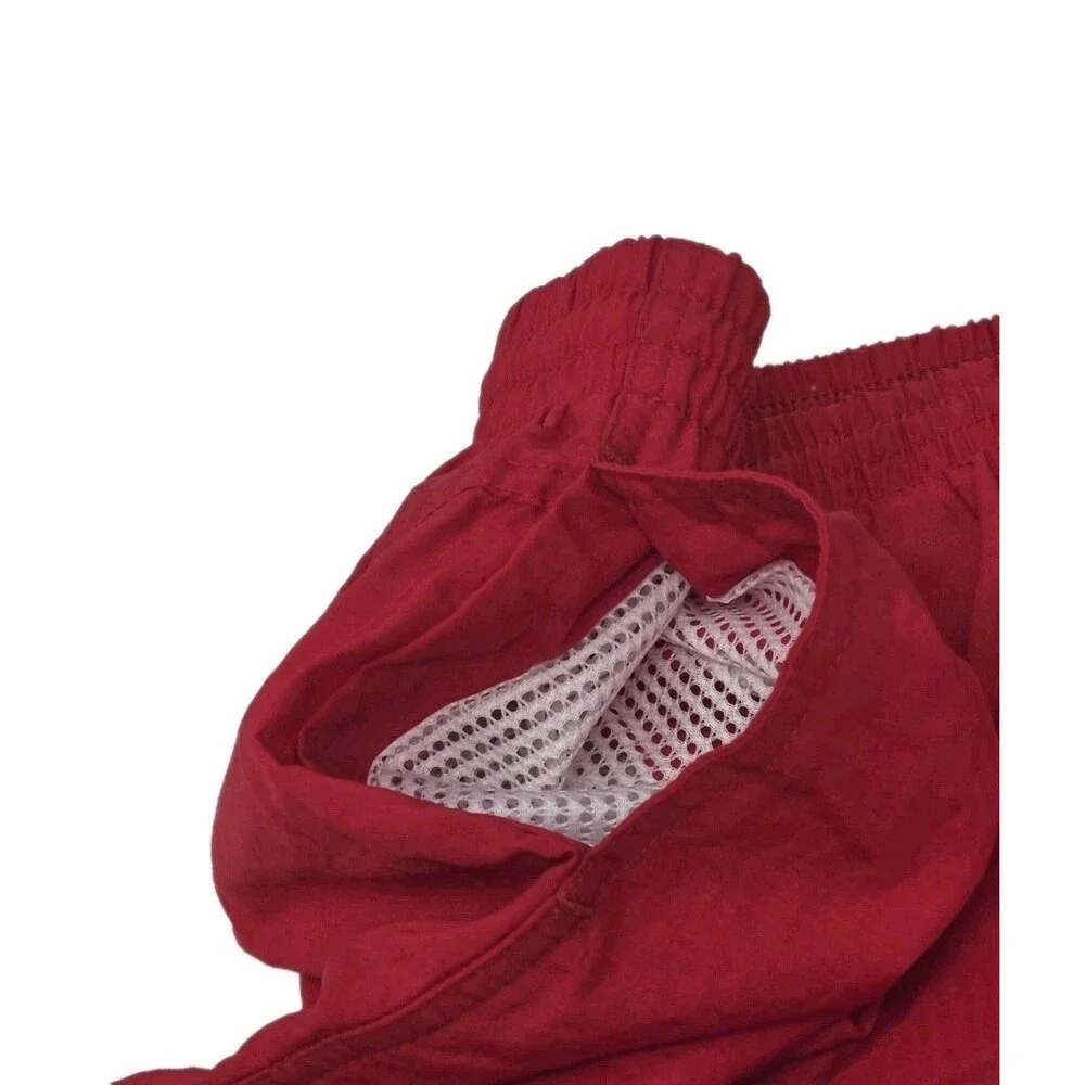 TYR The Finals Men's XXL Swim Trunks Mesh Lining Pockets Drawstring NWOT Red